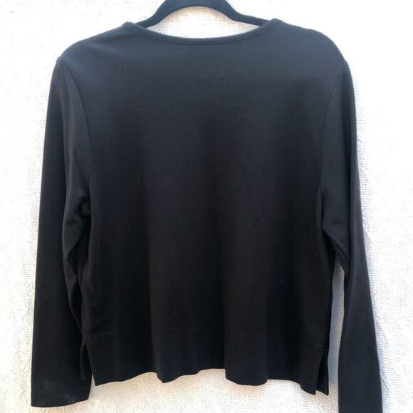 L.L. Bean Soft Cardigan Black Petite - Picture 5 of 9